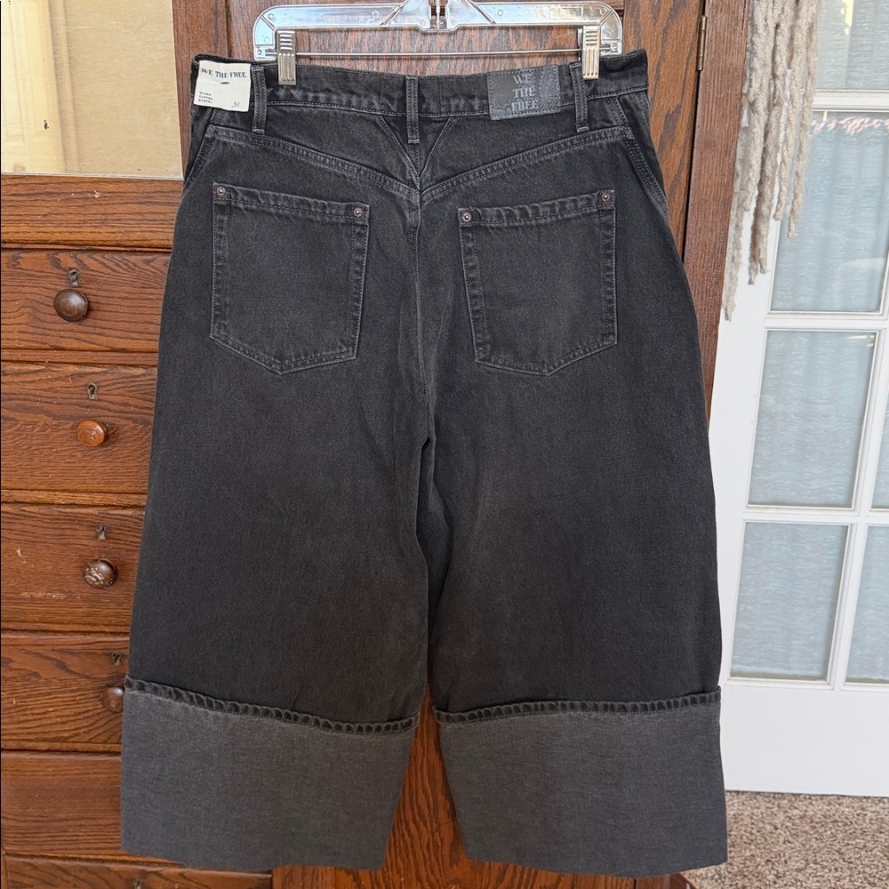 We The Free Charcoal Denim jeans Olsen cuffed barrel - Picture 3 of 4